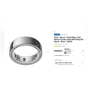 NEW IN BOX Oura Ring 4 Smart Ring Silver Size 8 (2024) Activity Tracker
